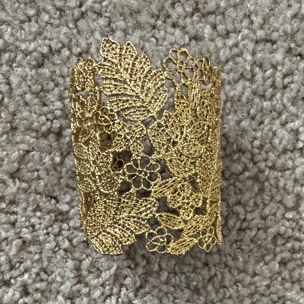Stella & Dot Elegant Gold Lace Cuff Bracelet